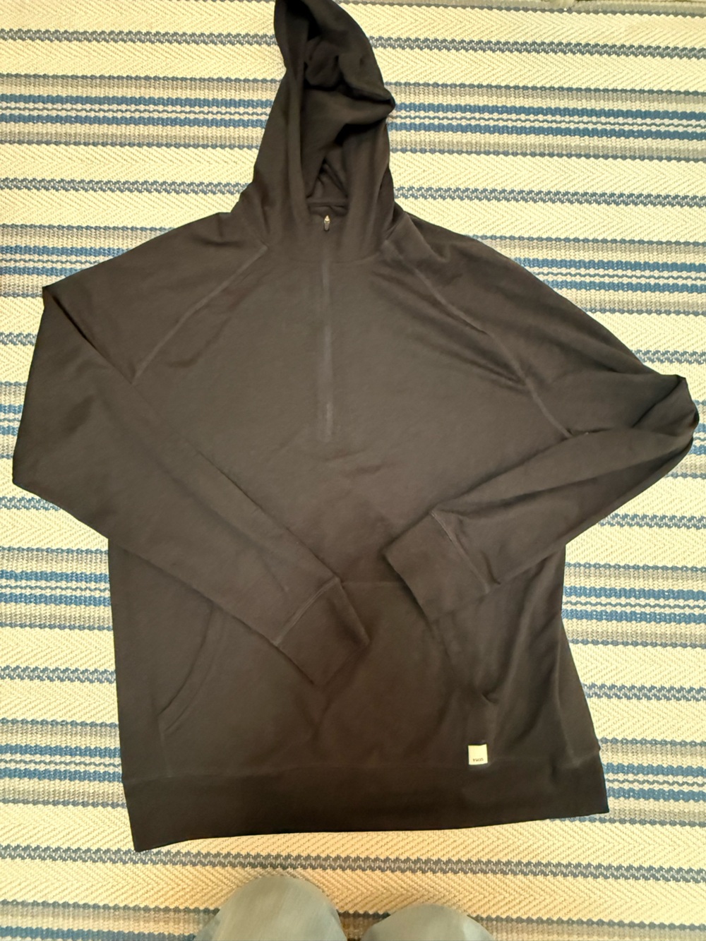 Vuori Black Hooded Pullover Sweatshirt